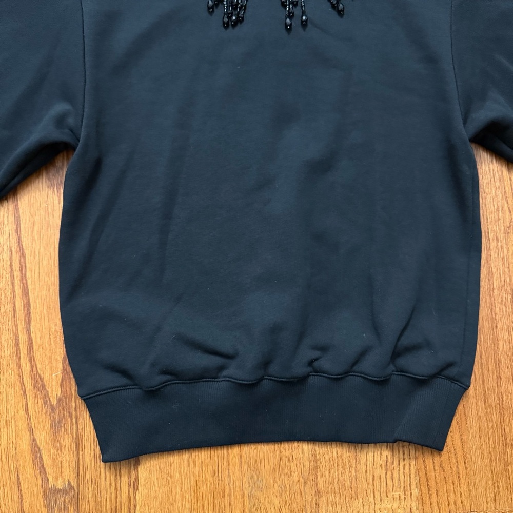 NWT Christopher Kane Beaded Embellished cotton sweatshirt in black size XS - Picture 7 of 16